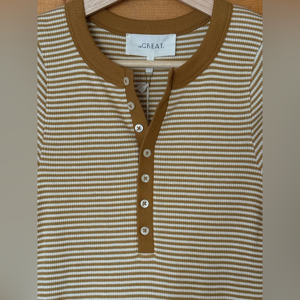 NWT The Great Baseline Henley in Bronze size 1 small - Picture 6 of 11